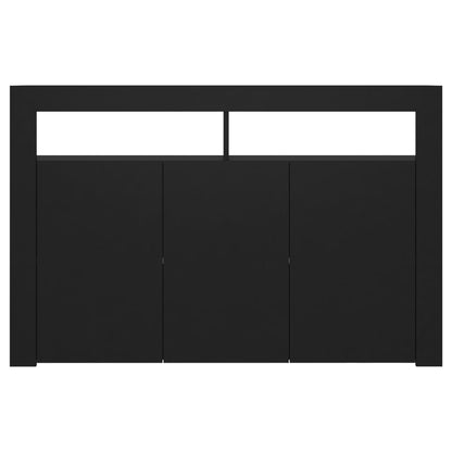 Credenza con Luci LED Nera 115,5x30x75 cm - homemem39