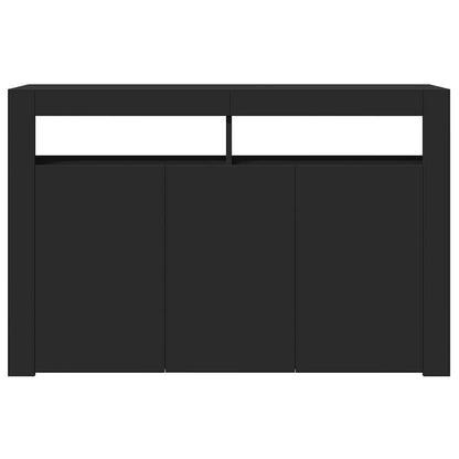 Credenza con Luci LED Nera 115,5x30x75 cm