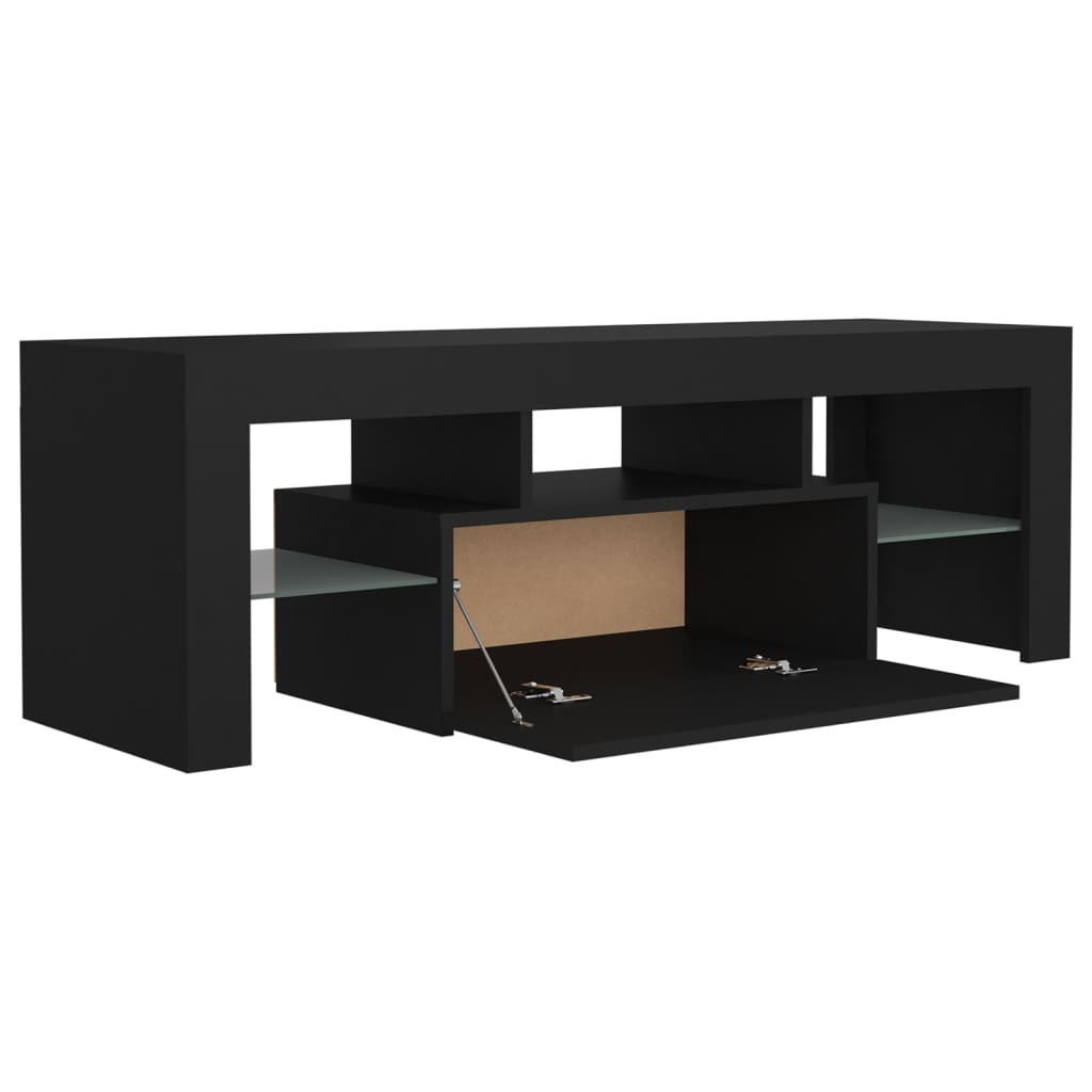 TV Stand with Black LED Lights 120x35x40 cm