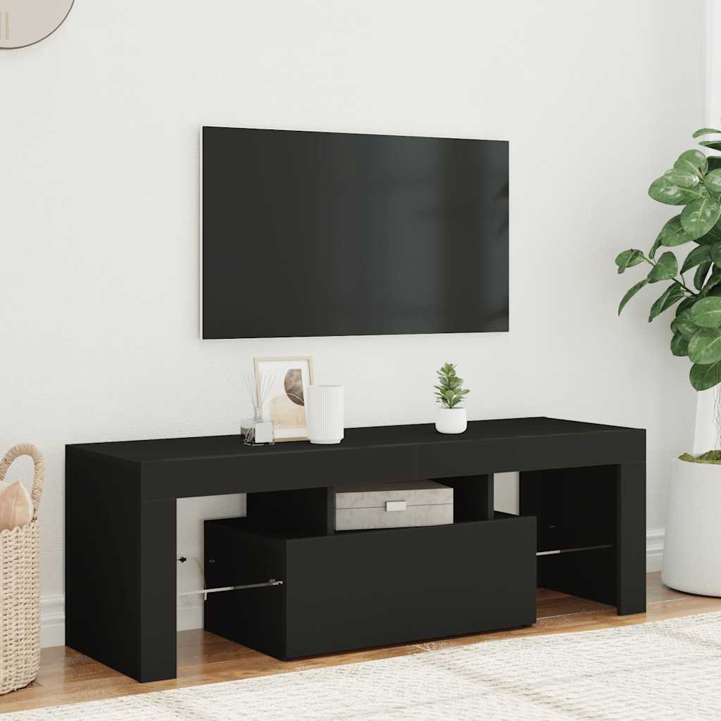 Mobile Porta TV con Luci LED Nero 120x35x40 cm - homemem39