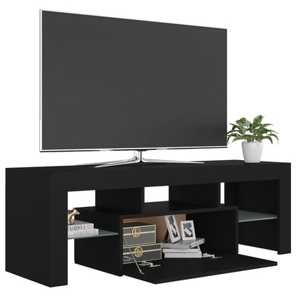 TV Stand with Black LED Lights 120x35x40 cm