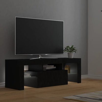 TV Stand with Black LED Lights 120x35x40 cm