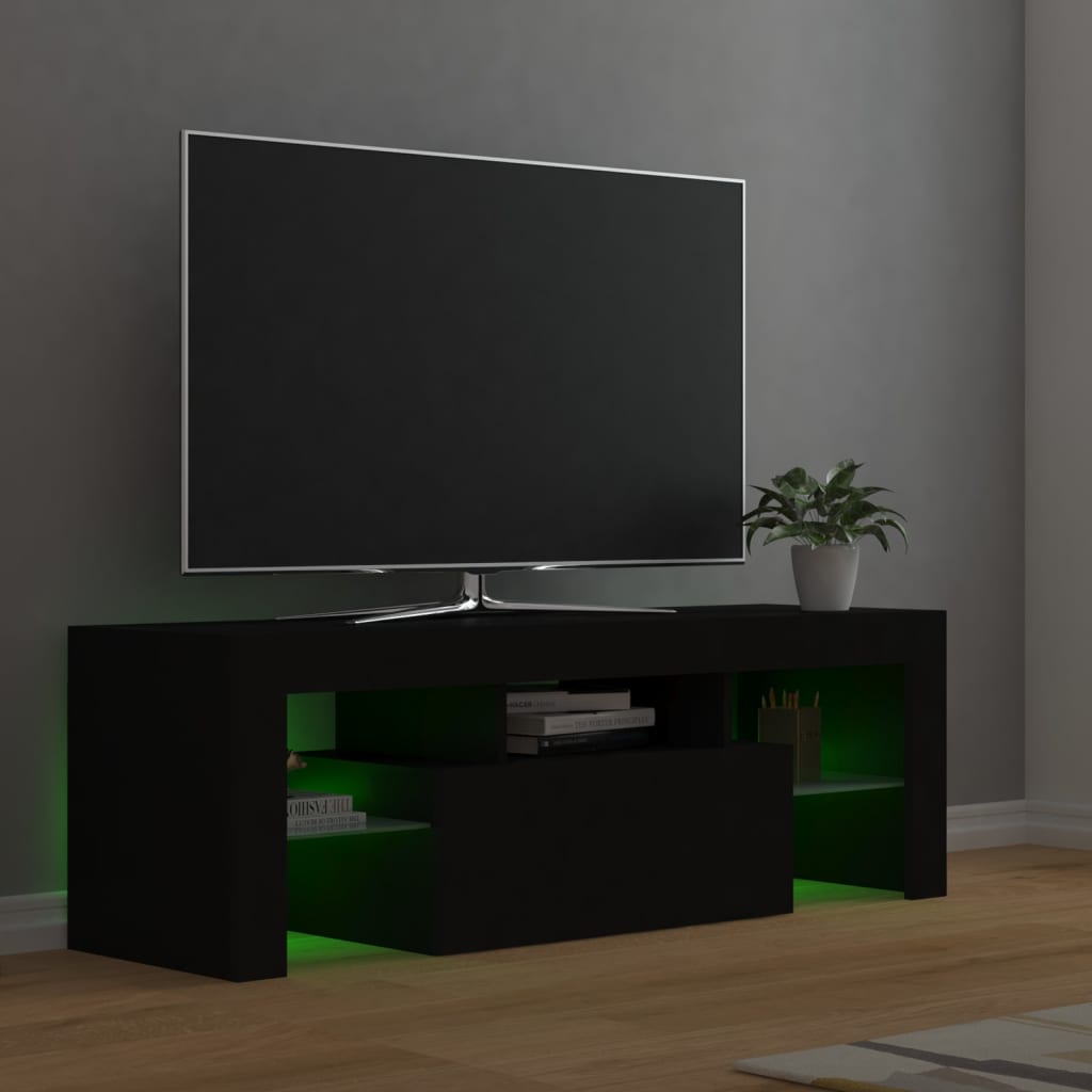 Mobile Porta TV con Luci LED Nero 120x35x40 cm