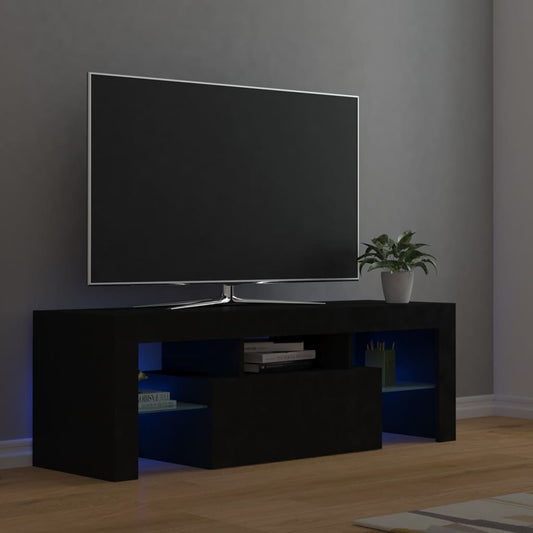 TV Stand with Black LED Lights 120x35x40 cm