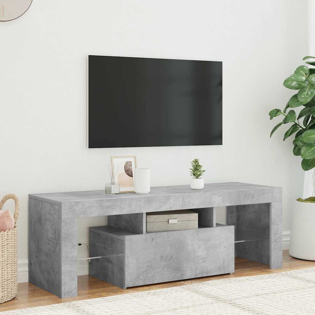 Mobile Porta TV con Luci LED Grigio Cemento 120x35x40 cm - homemem39