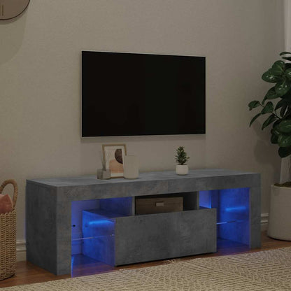 Mobile Porta TV con Luci LED Grigio Cemento 120x35x40 cm - homemem39