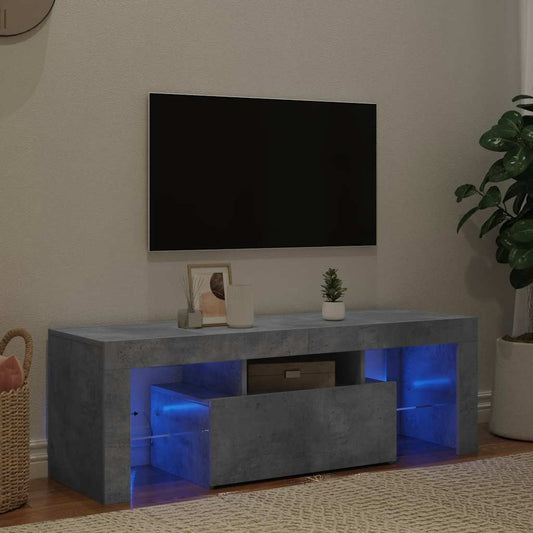 Mobile Porta TV con Luci LED Grigio Cemento 120x35x40 cm - homemem39