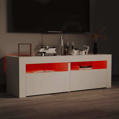 TV Cabinet with White LED Lights 120x35x40 cm