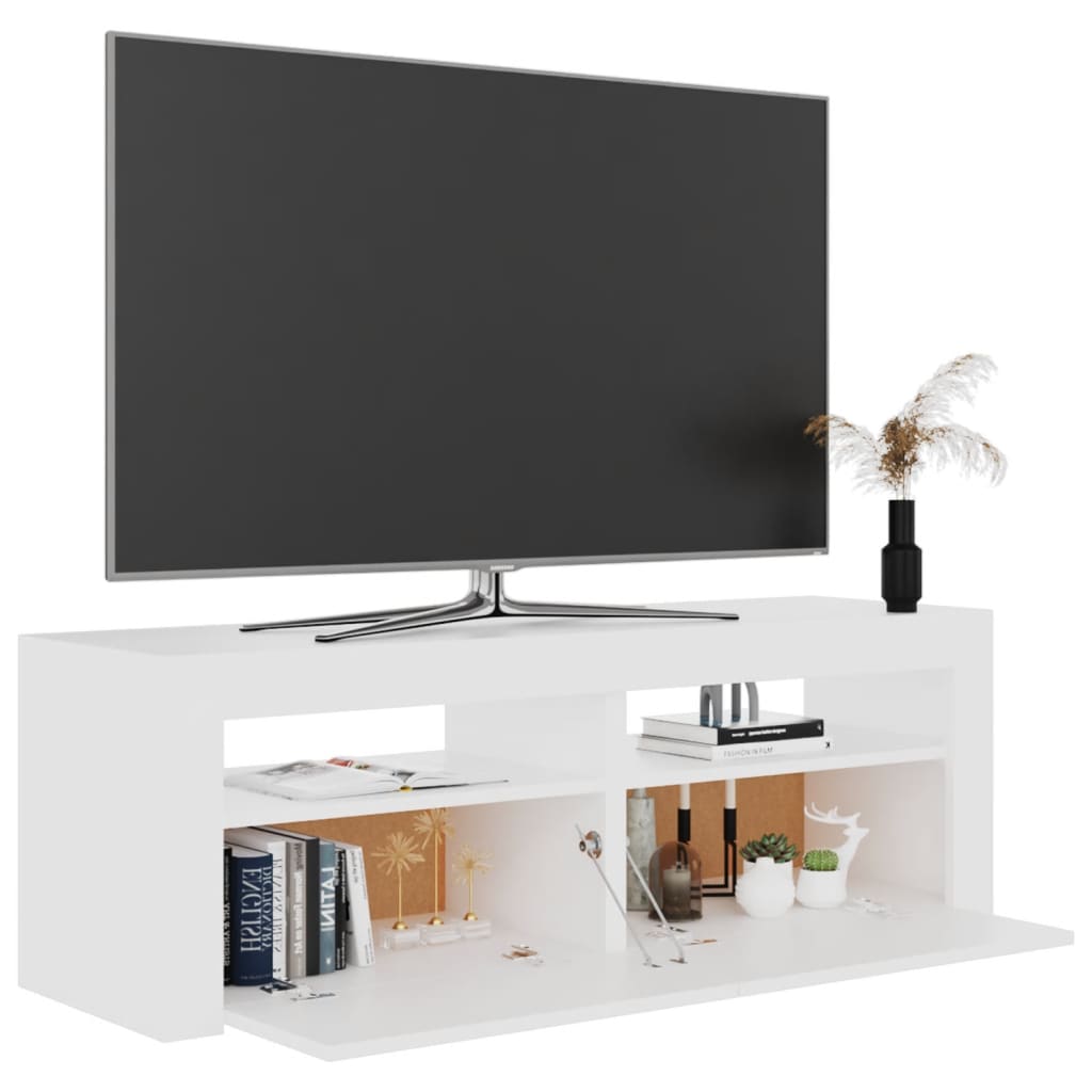 TV Cabinet with White LED Lights 120x35x40 cm