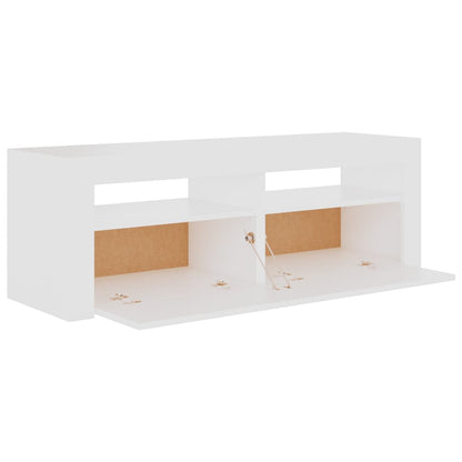 TV Cabinet with White LED Lights 120x35x40 cm
