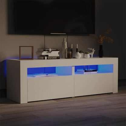 TV Cabinet with White LED Lights 120x35x40 cm