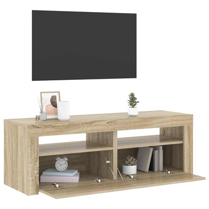 Mobile Porta TV con Luci LED Rovere Sonoma 120x35x40 cm