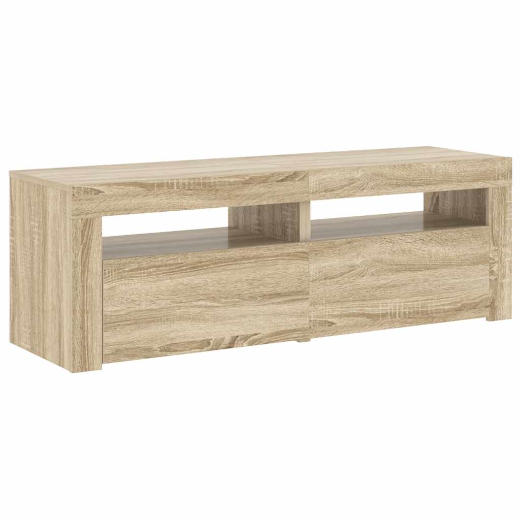Mobile Porta TV con Luci LED Rovere Sonoma 120x35x40 cm
