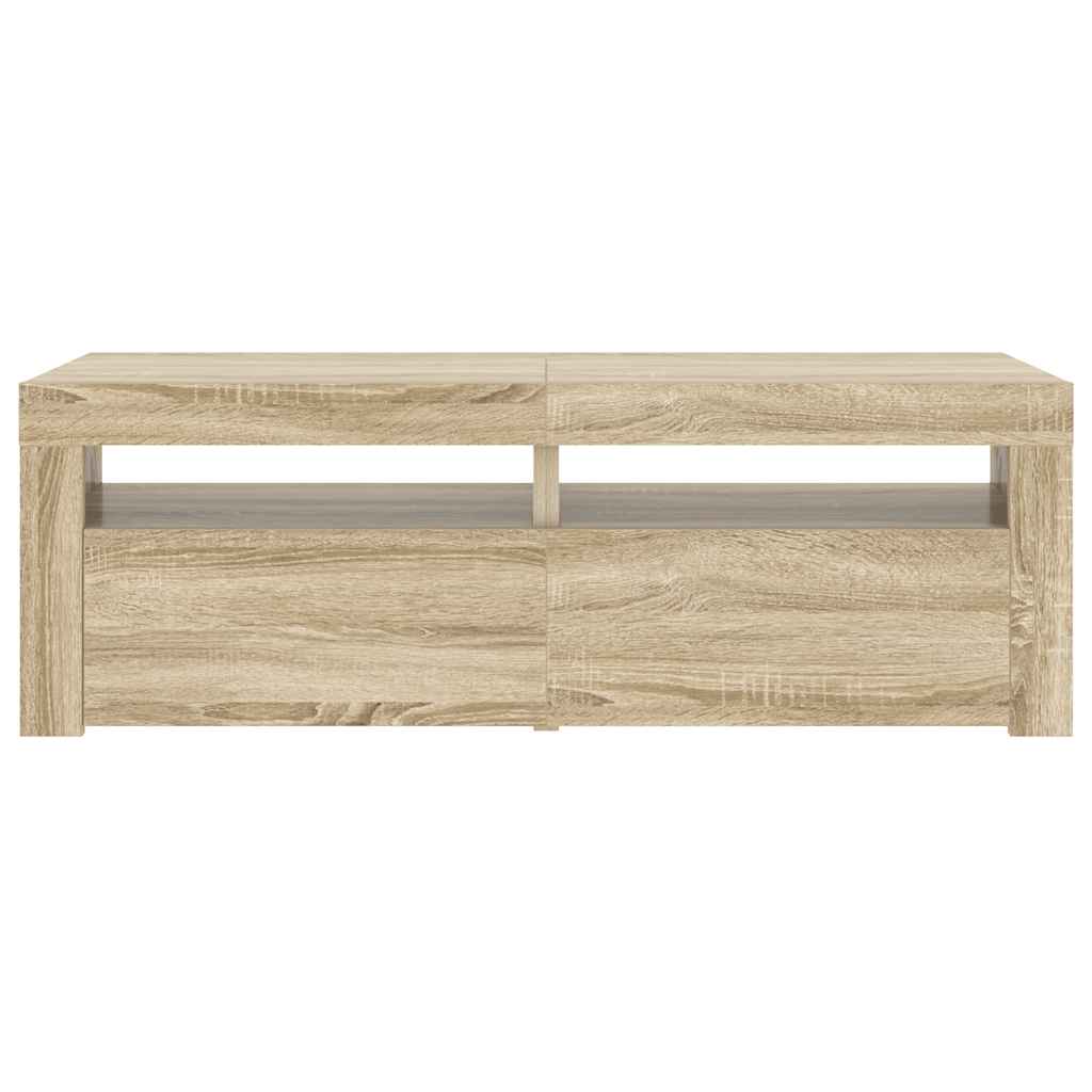 Mobile Porta TV con Luci LED Rovere Sonoma 120x35x40 cm
