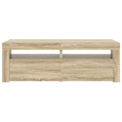 Mobile Porta TV con Luci LED Rovere Sonoma 120x35x40 cm