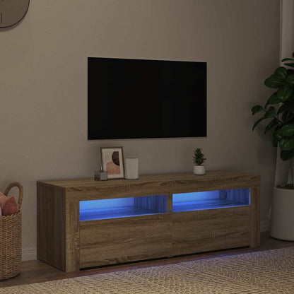 Mobile Porta TV con Luci LED Rovere Sonoma 120x35x40 cm