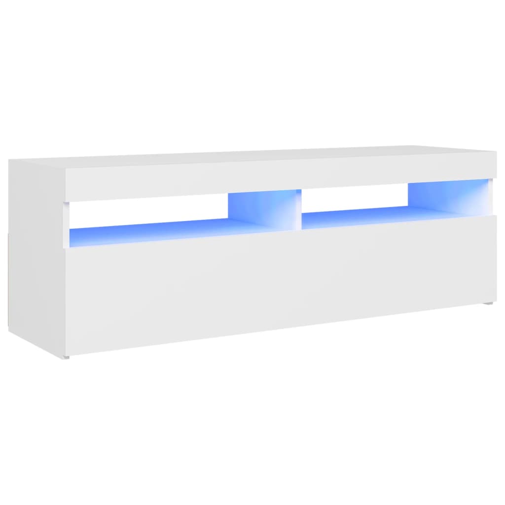 TV Cabinet with White LED Lights 120x35x40 cm