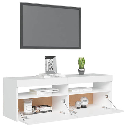 Mobile Porta TV con Luci LED Bianco 120x35x40 cm - homemem39