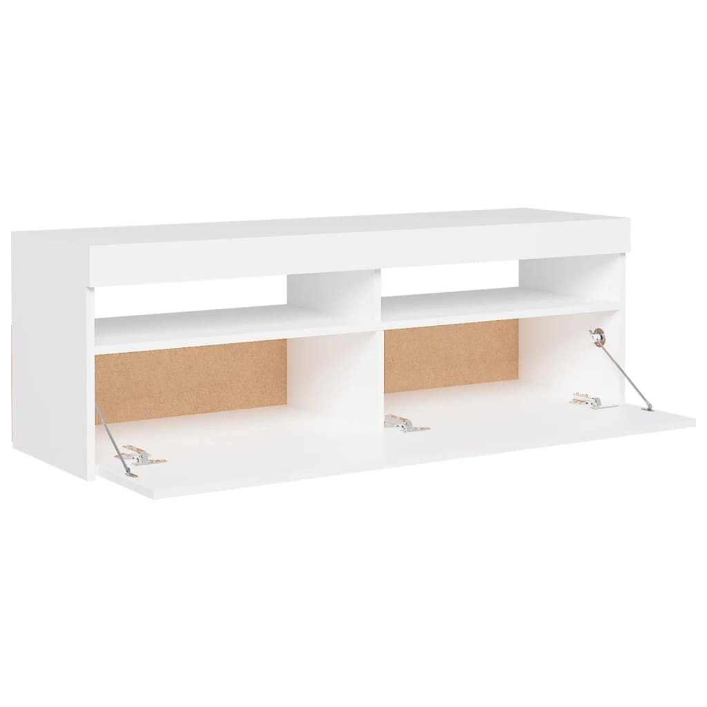 TV Cabinet with White LED Lights 120x35x40 cm