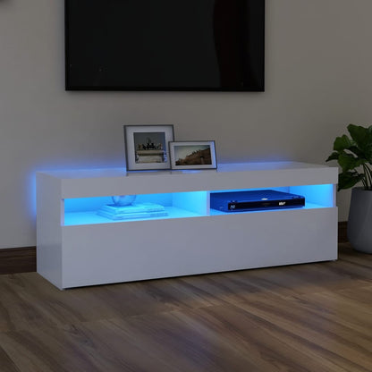 TV Cabinet with White LED Lights 120x35x40 cm