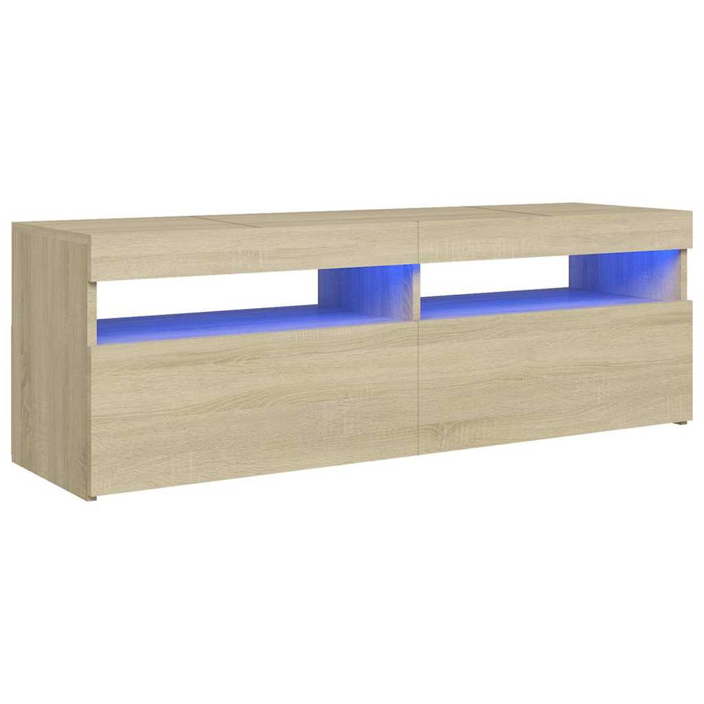 Mobile Porta TV con Luci LED Rovere Sonoma 120x35x40 cm - homemem39