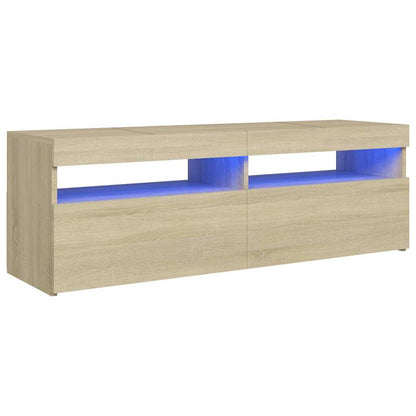 Mobile Porta TV con Luci LED Rovere Sonoma 120x35x40 cm - homemem39