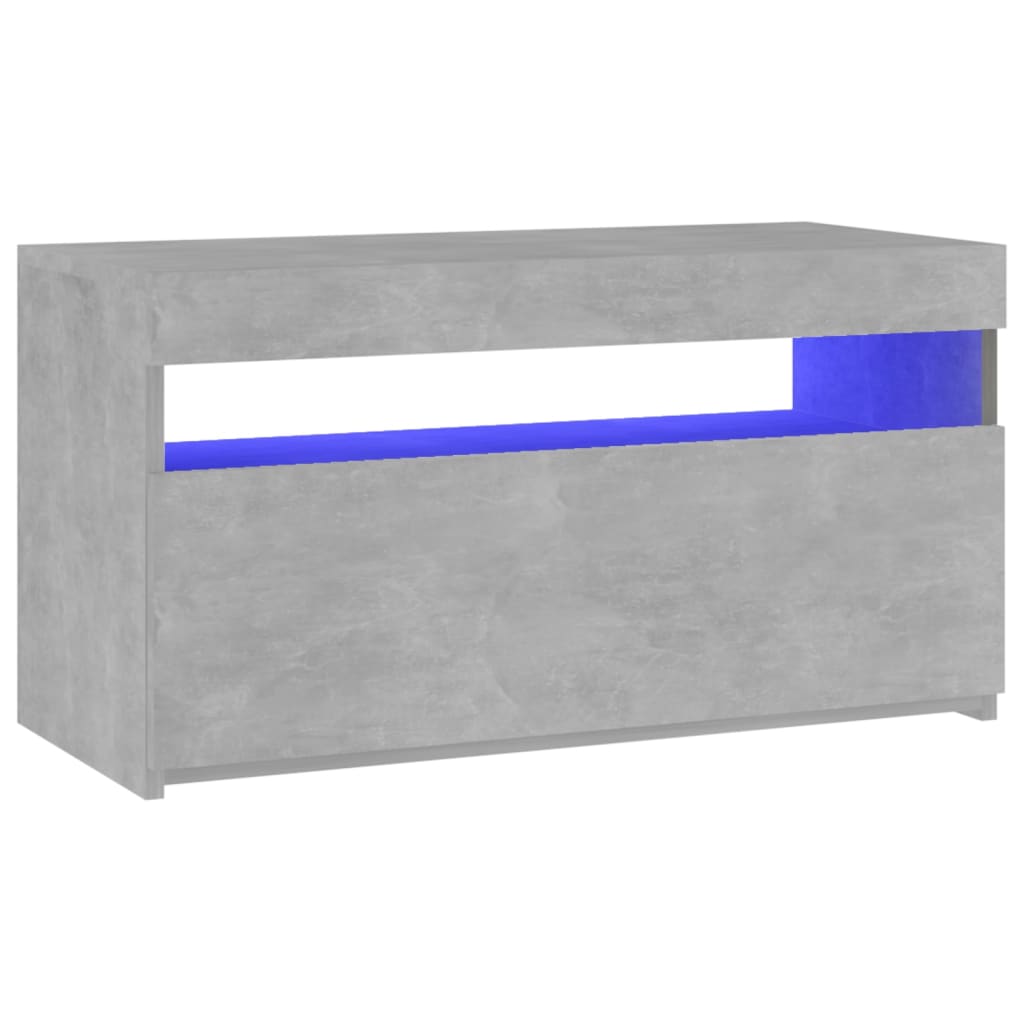 Mobile Porta TV con Luci LED Grigio Cemento 75x35x40 cm - homemem39