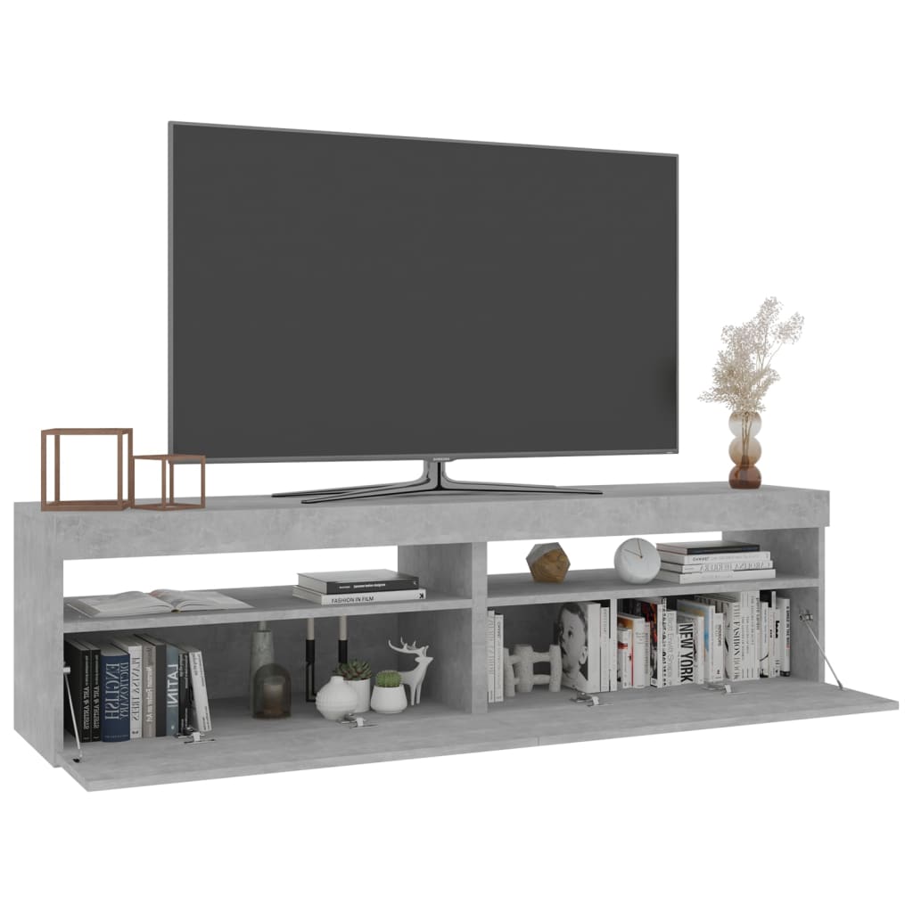 Mobili Porta TV con Luci LED 2 pz Grigio Cemento 75x35x40 cm - homemem39