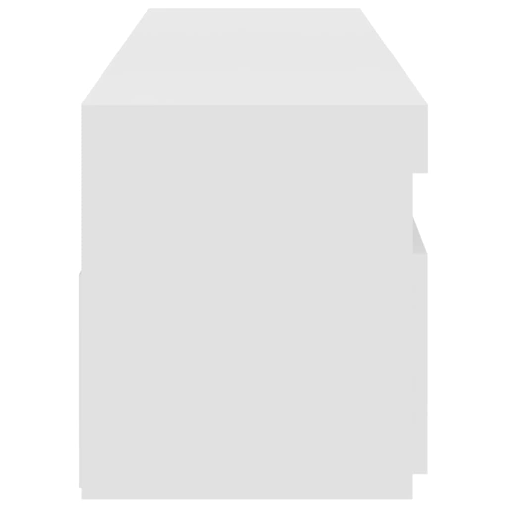 Mobili Porta TV con Luci LED 2 pz Bianco Lucido 75x35x40 cm - homemem39