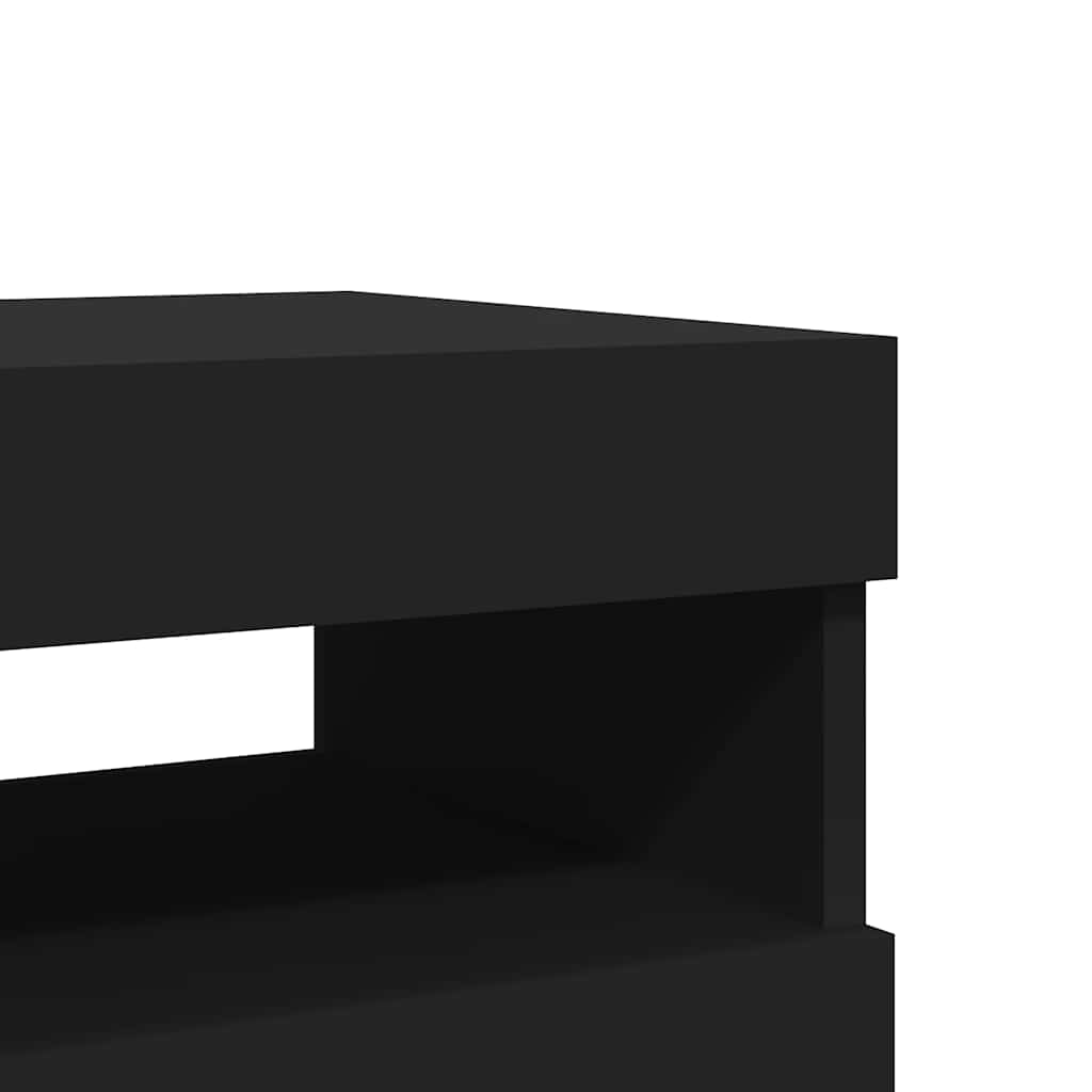 Mobili Porta TV con Luci LED 2 pz Neri 60x35x40 cm - homemem39