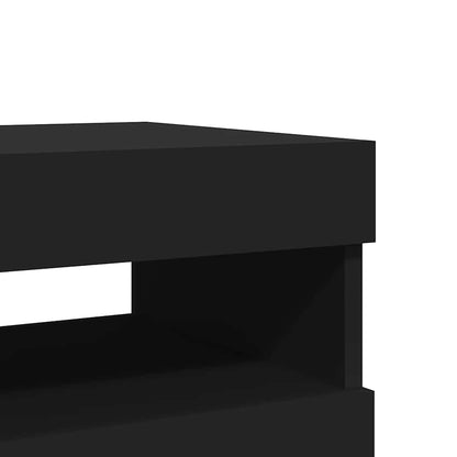 Mobili Porta TV con Luci LED 2 pz Neri 60x35x40 cm - homemem39