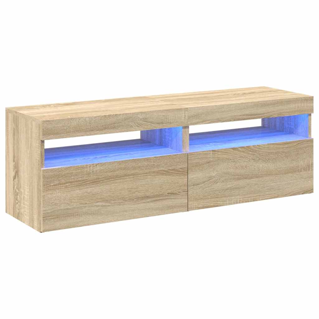 Mobili Porta TV con LED 2 pz Rovere Sonoma 60x35x40 cm - homemem39
