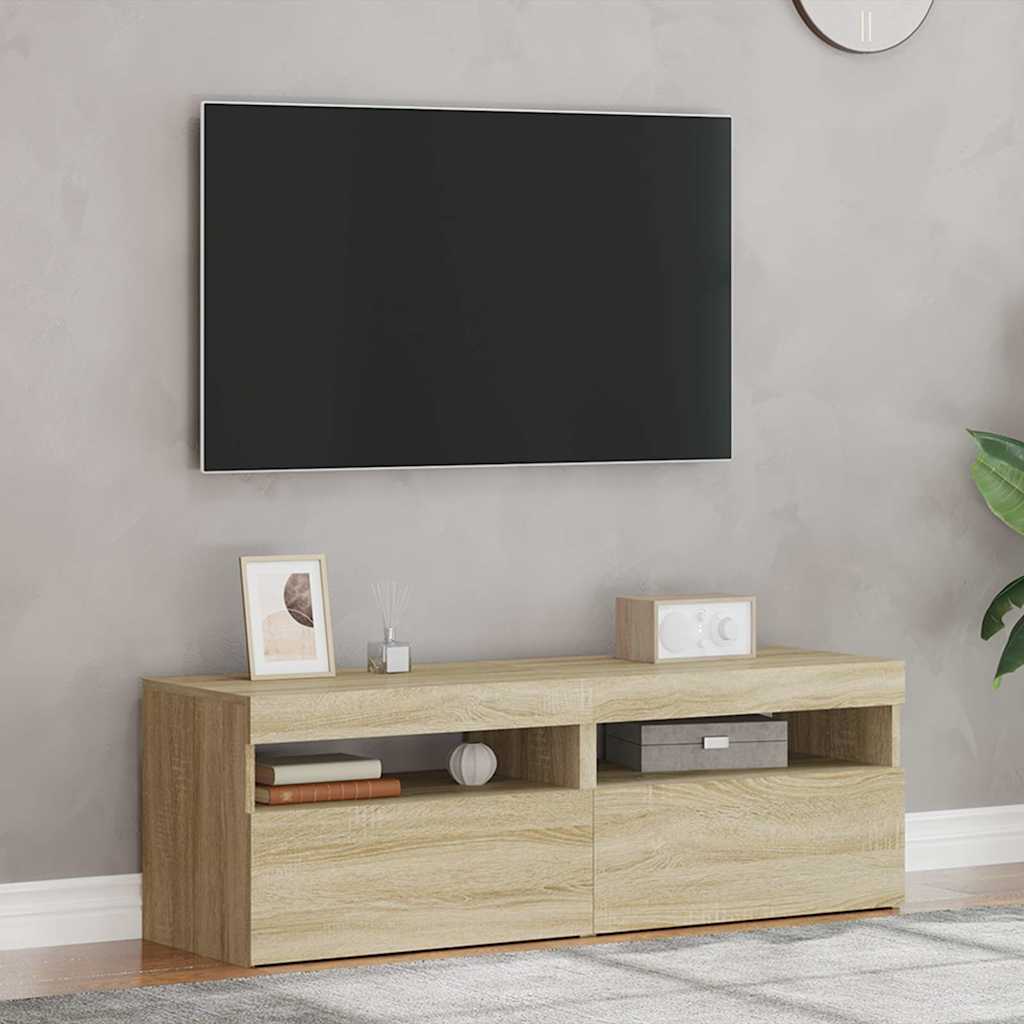 Mobili Porta TV con LED 2 pz Rovere Sonoma 60x35x40 cm - homemem39
