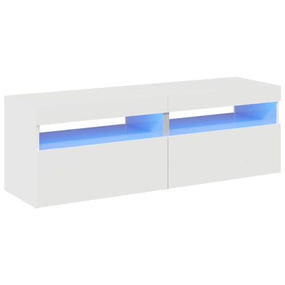 Mobili Porta TV con Luci LED 2 pz Bianco Lucido 60x35x40 cm - homemem39