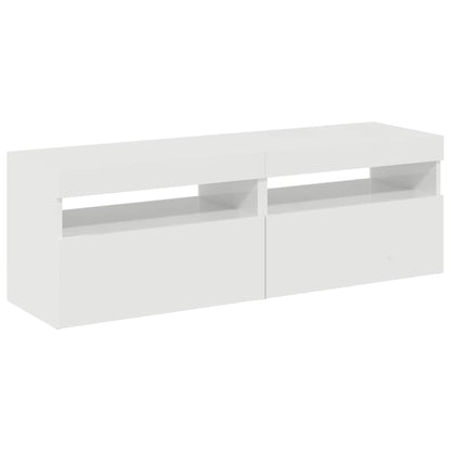 Mobili Porta TV con Luci LED 2 pz Bianco Lucido 60x35x40 cm - homemem39