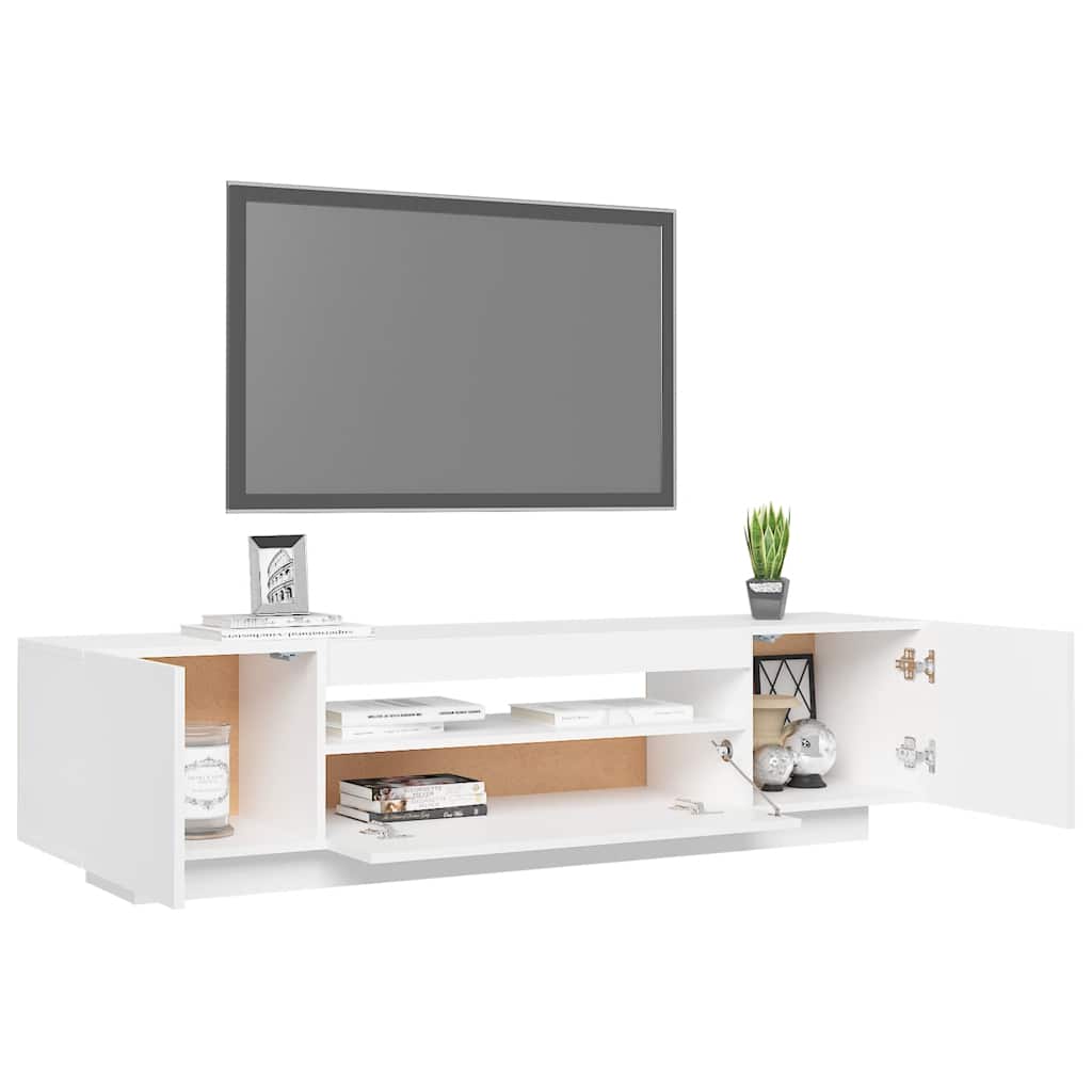 Mobile Porta TV con Luci LED Bianco 160x35x40 cm
