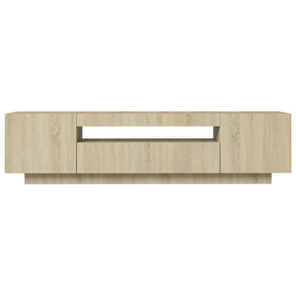 Mobile Porta TV con Luci LED Rovere Sonoma 160x35x40 cm