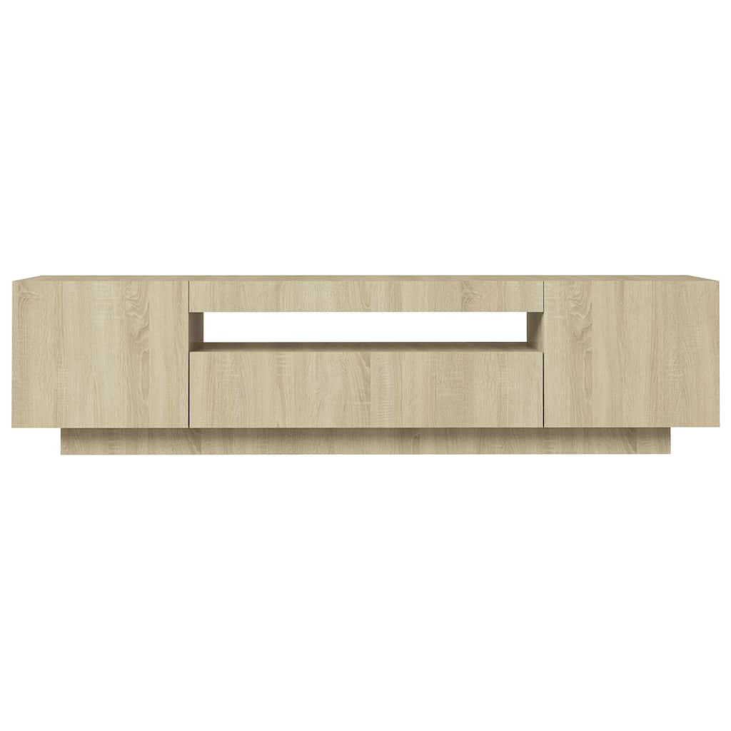 Mobile Porta TV con Luci LED Rovere Sonoma 160x35x40 cm