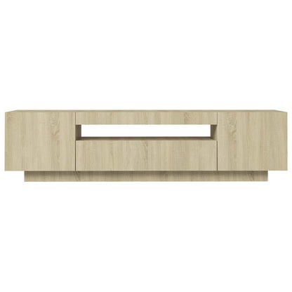 Mobile Porta TV con Luci LED Rovere Sonoma 160x35x40 cm