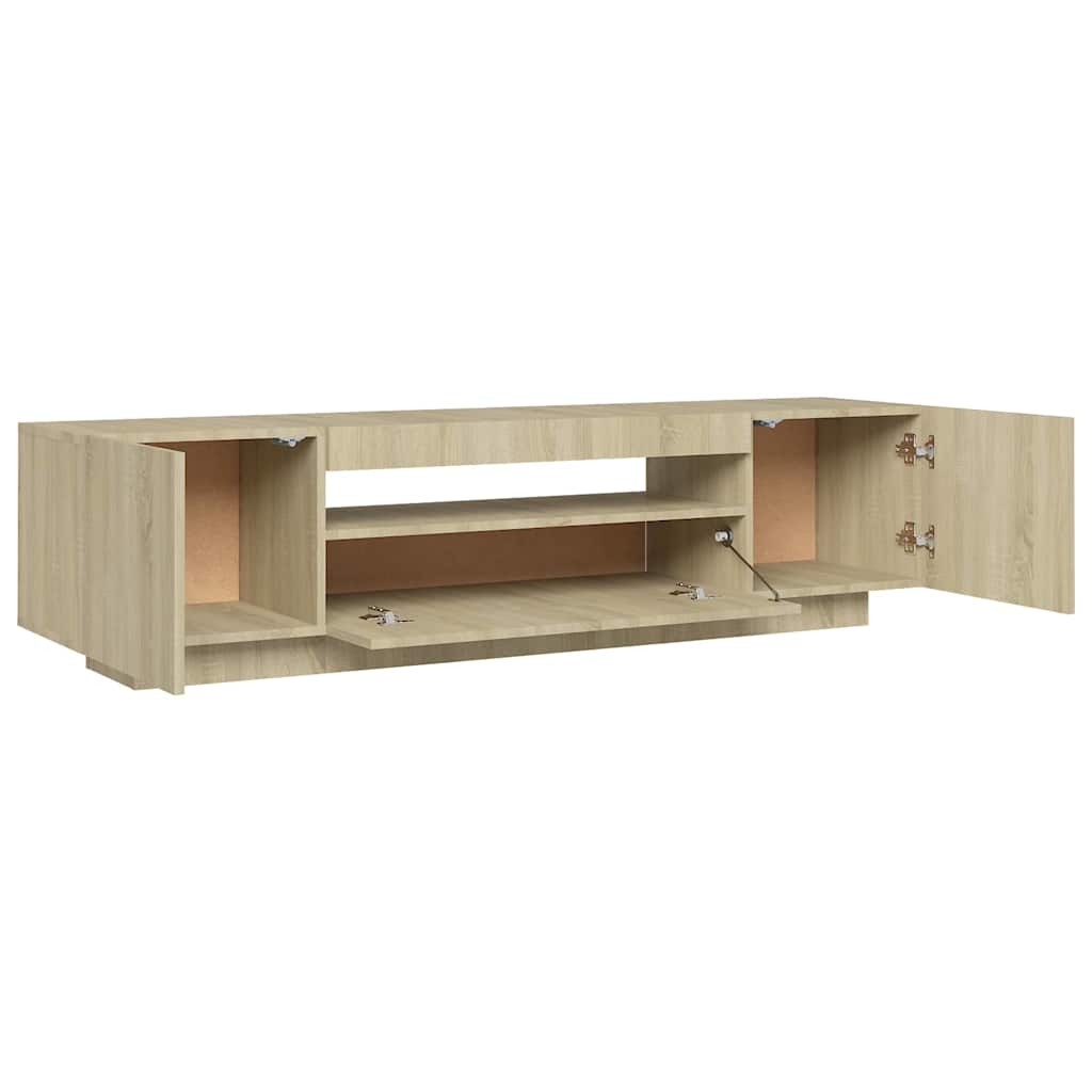 Mobile Porta TV con Luci LED Rovere Sonoma 160x35x40 cm