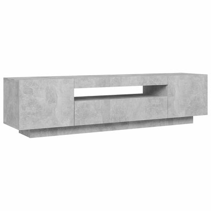 Mobile Porta TV con Luci LED Grigio Cemento 160x35x40 cm