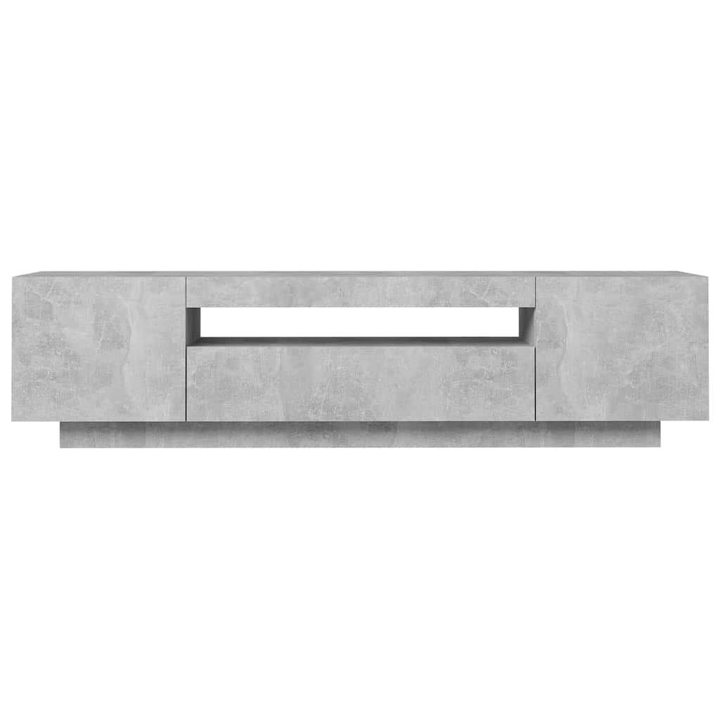 Mobile Porta TV con Luci LED Grigio Cemento 160x35x40 cm