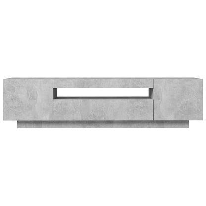Mobile Porta TV con Luci LED Grigio Cemento 160x35x40 cm