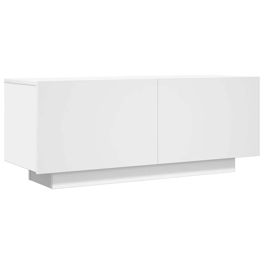 Weißer TV-Schrank 100x35x40 cm aus Mehrschichtholz