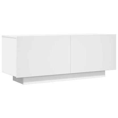 Weißer TV-Schrank 100x35x40 cm aus Mehrschichtholz