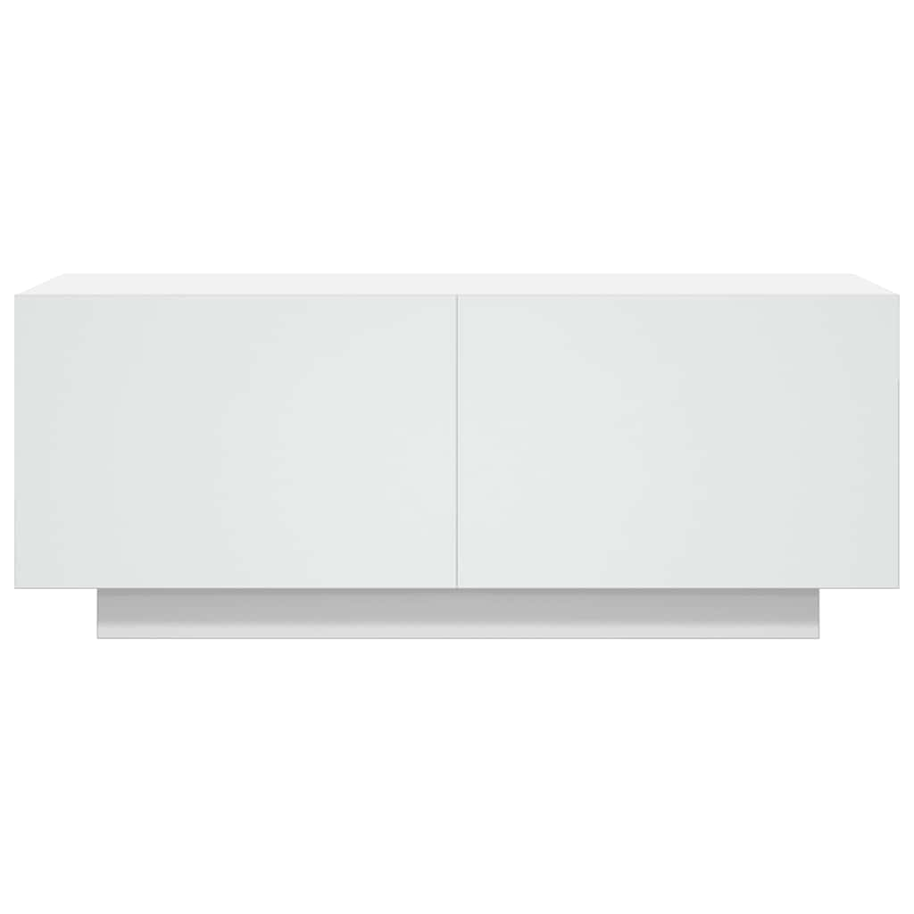 Weißer TV-Schrank 100x35x40 cm aus Mehrschichtholz