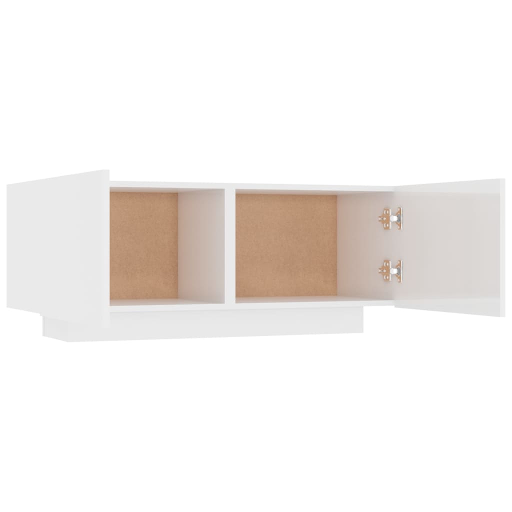 Glossy White TV Cabinet 100x35x40 cm in Chipboard