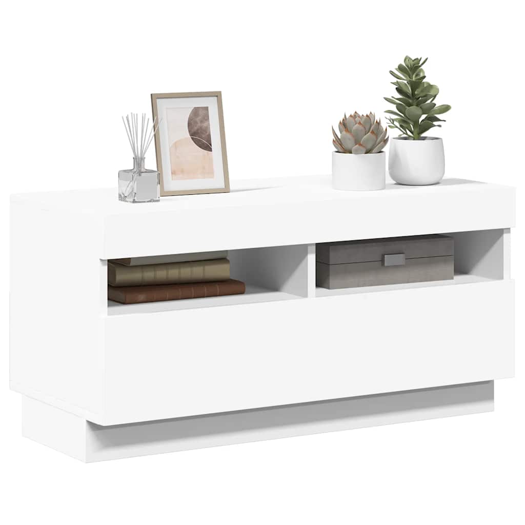 Mobile Porta TV con Luci LED Bianco 80x35x40 cm - homemem39