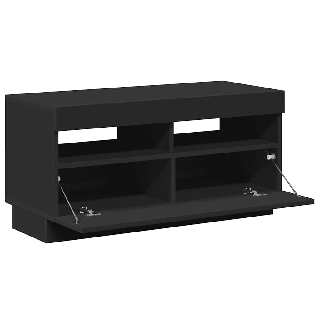 Mobile Porta TV con Luci LED Nero 80x35x40 cm - homemem39