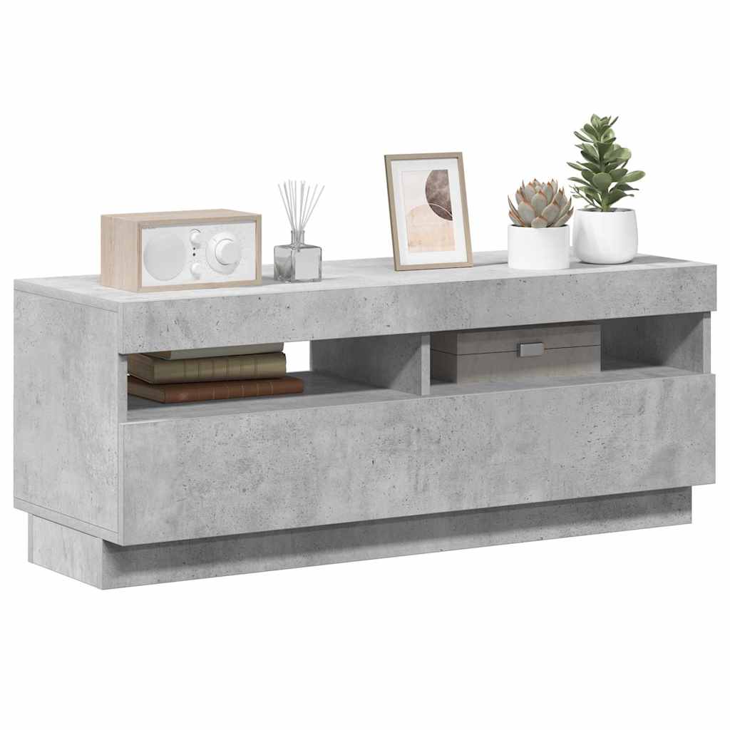 Mobile Porta TV con Luci LED Grigio Cemento 100x35x40 cm - homemem39